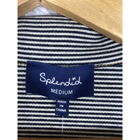 Splendid Starboard Indigo Stripe Cropped Jacket Size M New w/Tags $158 - Picture 6 of 12